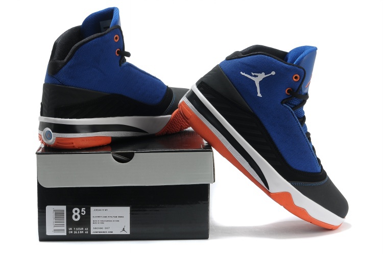 2013 Jordan B`MO Blue Black White Orange Shoes